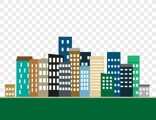 City, landscape, view flat. Vector illustration. Flat design.