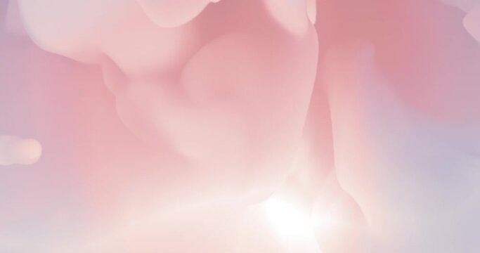 Fluid liquid blob or lava, morphing animation. Scattering, merging and flowing liquid deforming organic molecules. warm and bright color tone. 4K 60fps