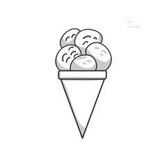 ice cream outline vector illustration
