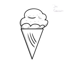 ice cream outline vector illustration