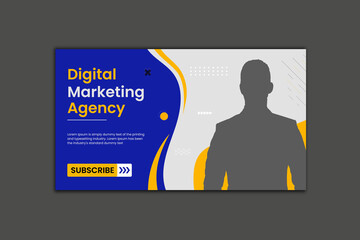 Digital Marketing Youtube Thumbnail Template Design and Web Banner 
