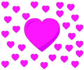 Paper valentines day pink hearts