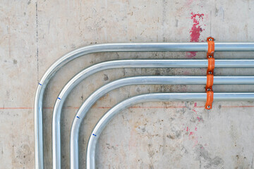 electrical pipe work in the construction