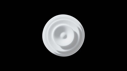 3d render of white sphere of liquid concentric ripples