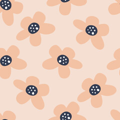 Seamless vector pattern with abstract large pink flowers. Creative floral texture. Great for fabric, textile and design