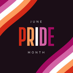 Month pride june. Lipstick flag of Lesbian. LGBT, LGBTQ, LGBTQ+ Template, banner, background. Vector illustration - 435471610