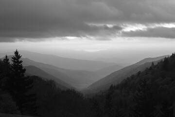 Mountain Landscape in Black and White