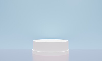 Scene with podium for mock up presentation in minimalism style with copy space, 3d render abstract background