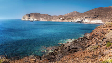 Red Beach is a volcanic sand beach on the Aegean island of Santorini.