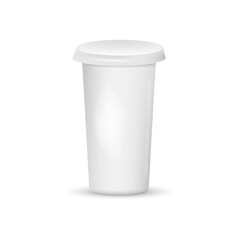 Grey paper cup. Vector illustration isolated on white background.