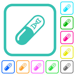 Medicine with dna molecule vivid colored flat icons