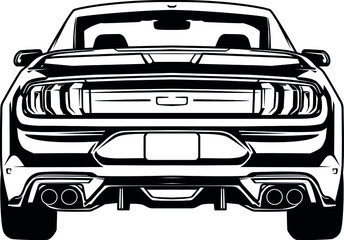 Sport Car. Vector layout a muscle car.
