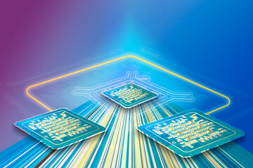 Platine Computer blau Illustration