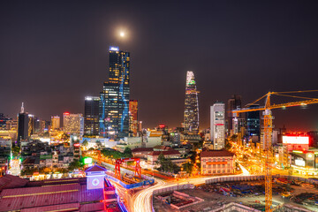 Fototapeta na wymiar Ho Chi Minh City Cityscape at Dusk