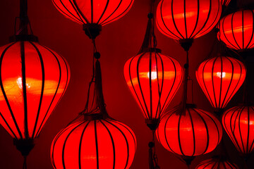 Colorful Bright Lanterns in the Darkness