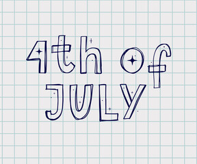 illustration of 4th of July Background with American flag