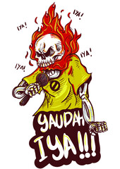 yaudah iya burnout working illustration