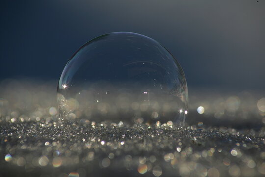 bulle de savon en train de geler