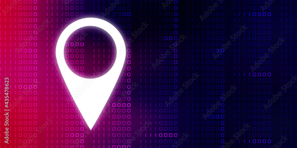 Aufkleber 2d rendering red map pointer