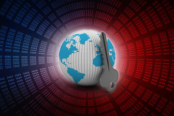 Key to the World.3D illustration