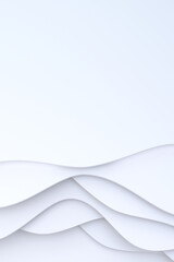 3D Rendering, Abstract white paper cut art background design for poster template, white background, pattern abstract background