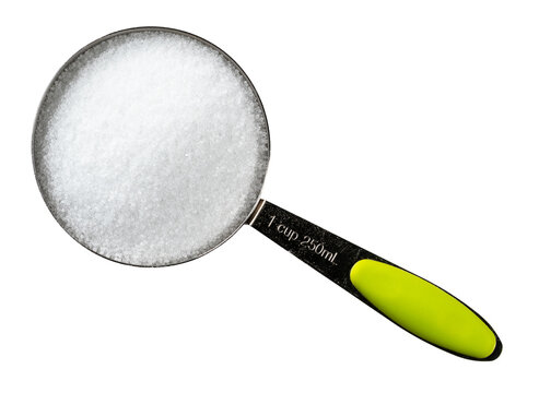 Fructose Crystalline Sugar In Measuring Cup Cutout