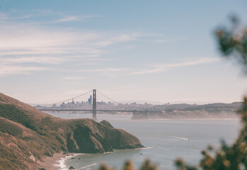 Golden Gate Bridge over the river