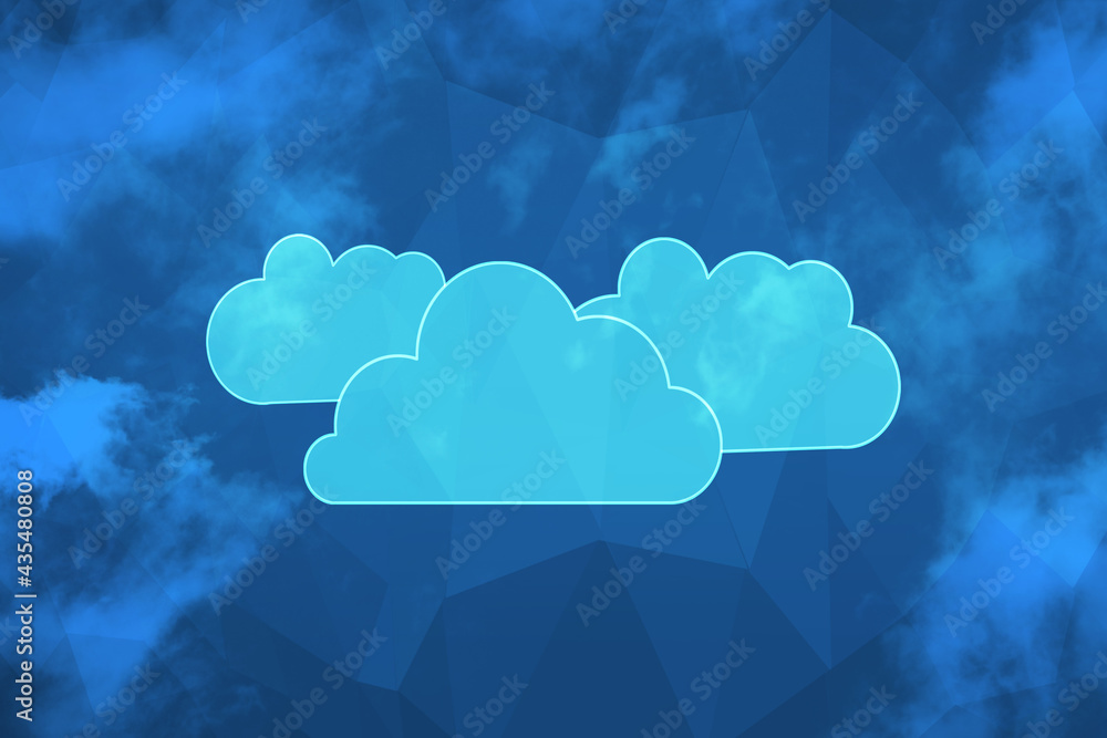 Poster 3d rendering technology cloud computing