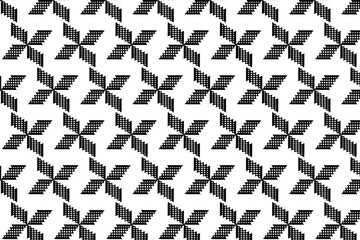 Abstract floral black and white graphic design seamless pattern