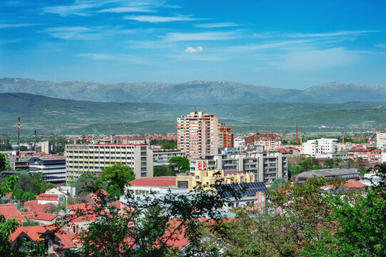 City of Leskovac, panoramic view from the nearby hill Hisar