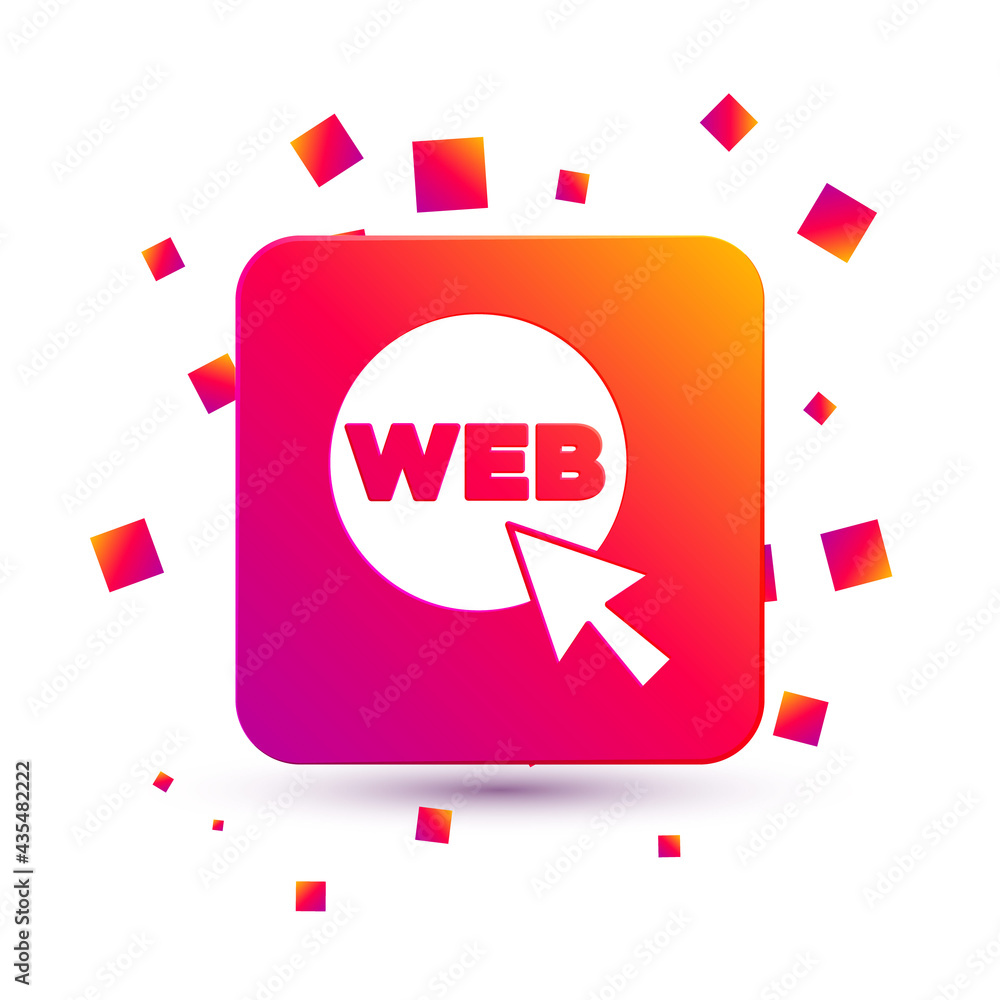 Poster white web and graphic design icon isolated on white background. creative and development. square col