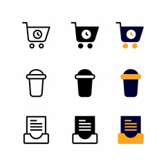 pending delivery icon set with three style for presentation, poster, banner, and social media