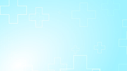 Medical white blue cross pattern background.