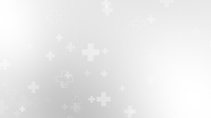 Abstract medical white gray cross pattern background.