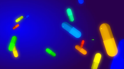 Drug prescription forpill medicine capsule pattern with blue background. Abstract healthcare technology and science medical  concept.