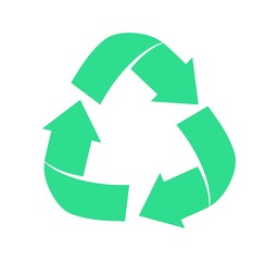 Obraz premium Recycling symbol, green arrow. Vector illustration.