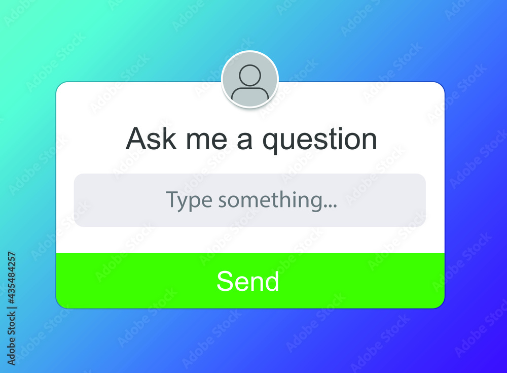 Poster ask me a question. social network interface vector design