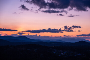 sunset over the mountains
