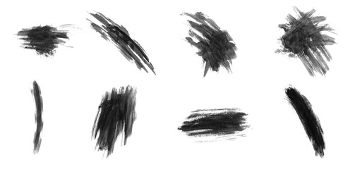 Black smear and stroke brushes for painting