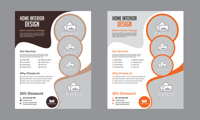 Interior Design flyer design template very modern