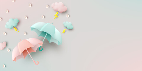 Cute umbrella for monsoon season - obrazy, fototapety, plakaty