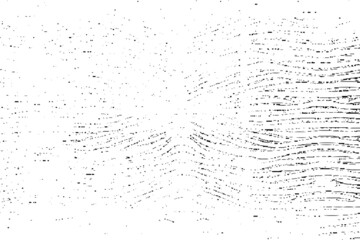 Abstract vector noise. Small particles of debris and dust. Distressed uneven background. Grunge texture overlay with fine grains isolated on white background. Vector illustration. EPS10.