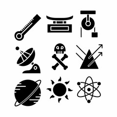science icon set with glyph style for presentation, poster, and social media