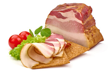 Smoked brisket, isolated on white background. High resolution image