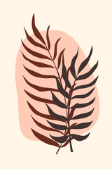 Tropical plant minimalist boho pattern.