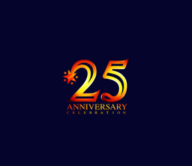 Bright Color Star Design Shape element, 25 Year Anniversary, Invitations, Party Events, Company Based, Banners, Posters, Card Material