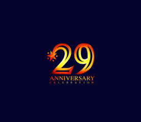 Bright Color Star Design Shape element, 29 Year Anniversary, Invitations, Party Events, Company Based, Banners, Posters, Card Material