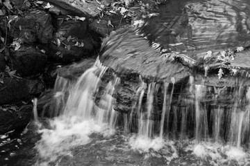 Cascading stream in black and white