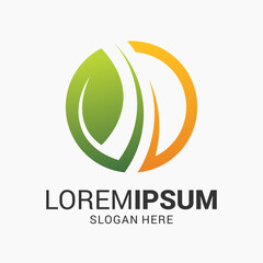 Creative and modern leaf for natural and environment logo design vector editable