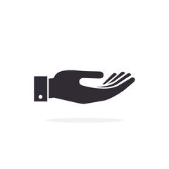 Hand icon, palm symbol vector isolated simple illustration